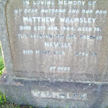 WALMSLEY Matthew -1944 :: WALMSLEY Neville -19??