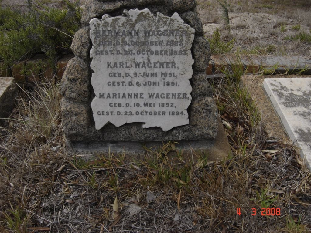 WAGENER Hermann 1887-1887 :: WAGENER Karl 1891-1891 :: WAGENER Marianne 1892-1894