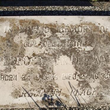 WALT Rebecca, van der 1895-1963