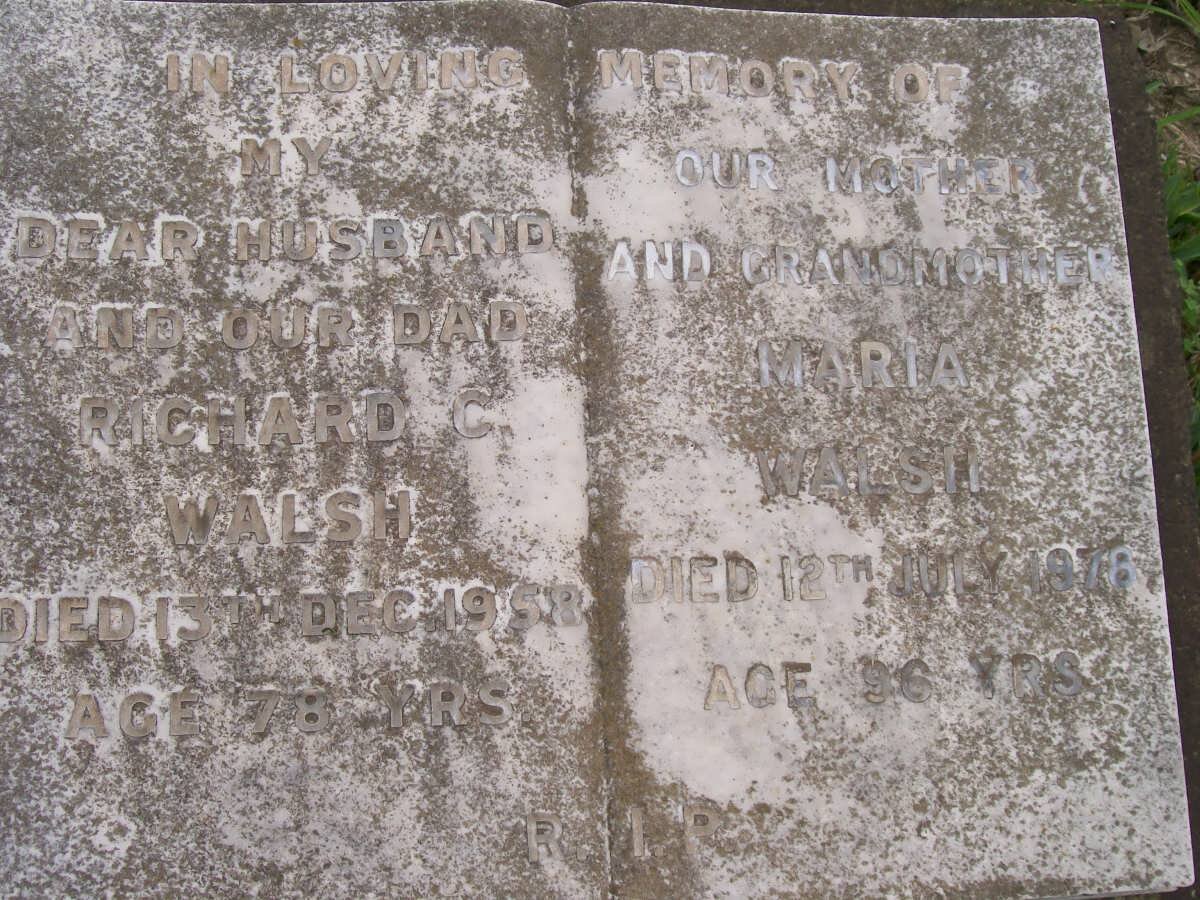 WALSH Richard -1958 &amp; Maria -1978