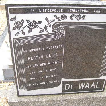 WAAL Hester Eliza, de nee VAN DER MERWE 1947-1972