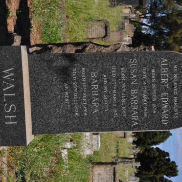 WALSH Albert Edward 1878-1946 &amp; Susan Barbara 1884-1971 :: WALSH Barbara 1918-1926