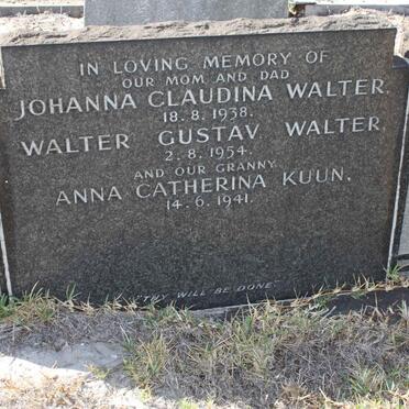 WALTER Walter Gustav -1954 &amp; Johanna Claudina -1938 :: KUUN Anna Catherina -1941