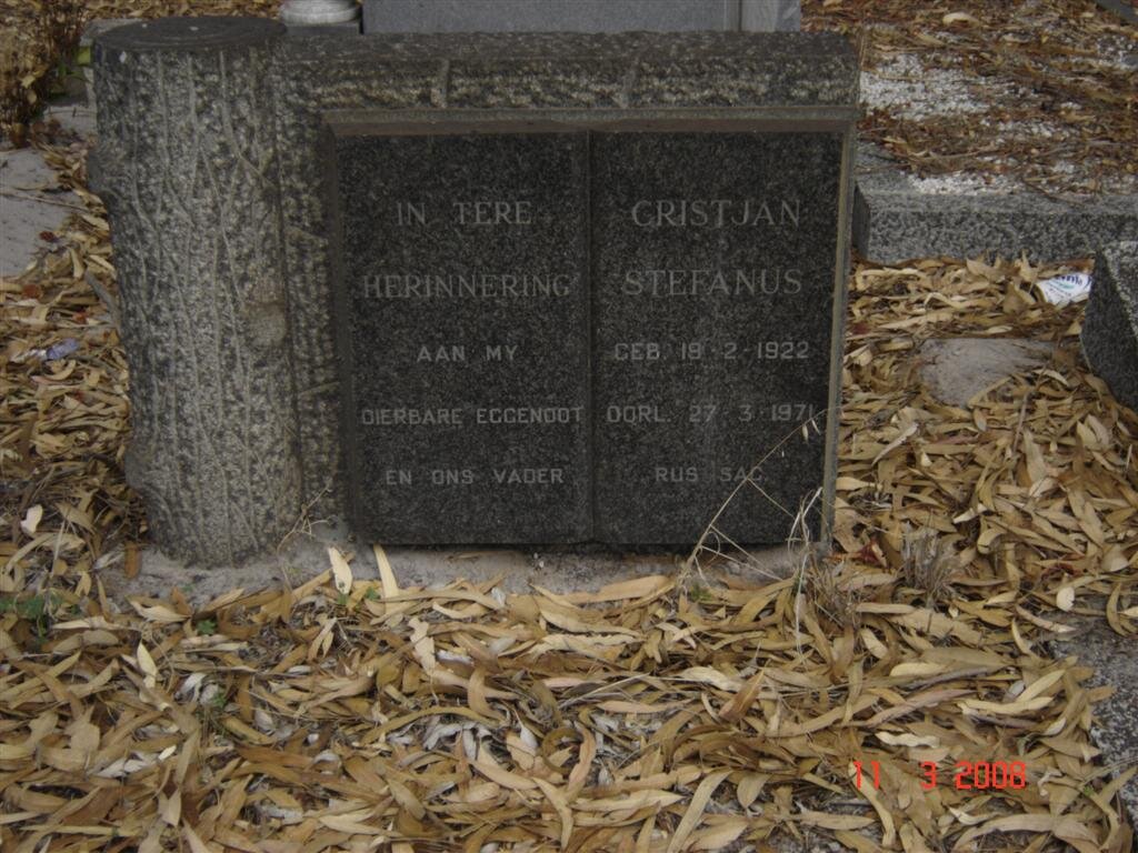 WATT Cristjan Stefanus, v.d. 1922-1971