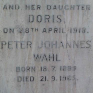 WAHL Peter Johannes 1889-1965 :: BROWN Doris -1919