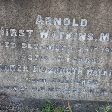 WATKINS Arnold Hirst -1926 &amp; Sarah Elizabeth FLETCHER 1871-1931 