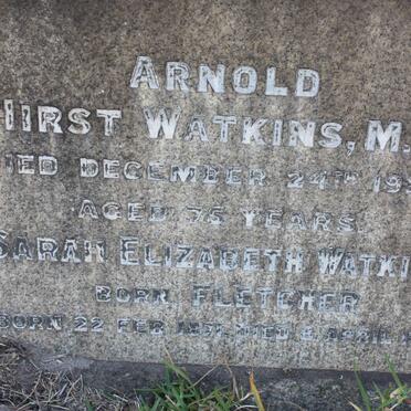 WATKINS Arnold Hirst -1926 &amp; Sarah Elizabeth FLETCHER 1871-1931 