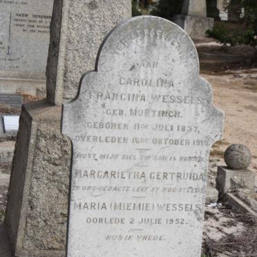 WESSELS Carolina Francina nee MUNTINGH 1837-1919 :: WESSELS Margarietha Gertruida Maria