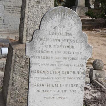 WESSELS Carolina Francina nee MUNTINGH 1837-1919 :: WESSELS Margarietha Gertruida Maria