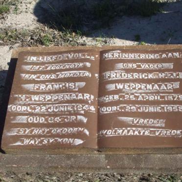 WEPPENAAR Frederick H.J. 1879-1958 &amp; Francis H. -1944