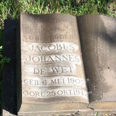 WET Jacobus Johannes, de 1905-1947