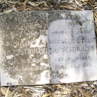 WESTHUIZEN Michael Petrus, v.d. 1895-1968 &amp; Anna M.J. 1890-1965