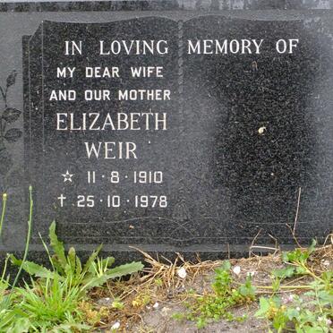 WEIR Elizabeth 1910-1978
