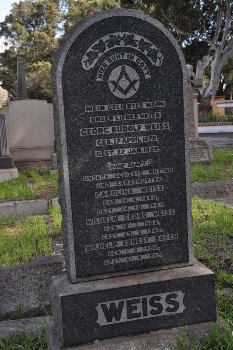 WEISS Georg Rudolf 1879-1929 &amp; Carolina 1882-1965 :: WEISS Wilhelm Georg 1908-1946 :: BOSCH Wilhelm Ernest 1900-1945