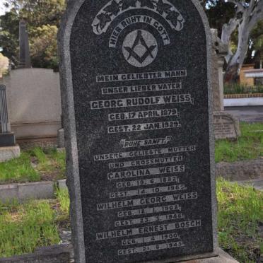 WEISS Georg Rudolf 1879-1929 &amp; Carolina 1882-1965 :: WEISS Wilhelm Georg 1908-1946 :: BOSCH Wilhelm Ernest 1900-1945