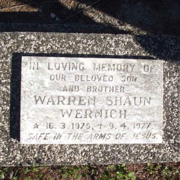 WERNICH Warren Shaun 1975-1977