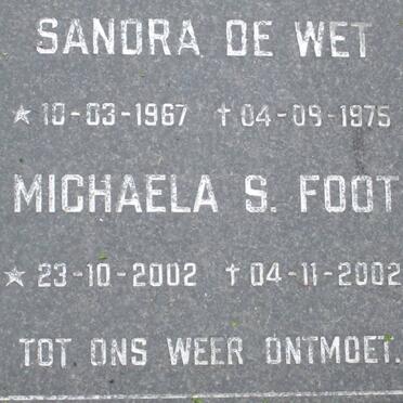 WET Sandra, de 1967-1975 :: FOOT Michaela S. 2002-2002