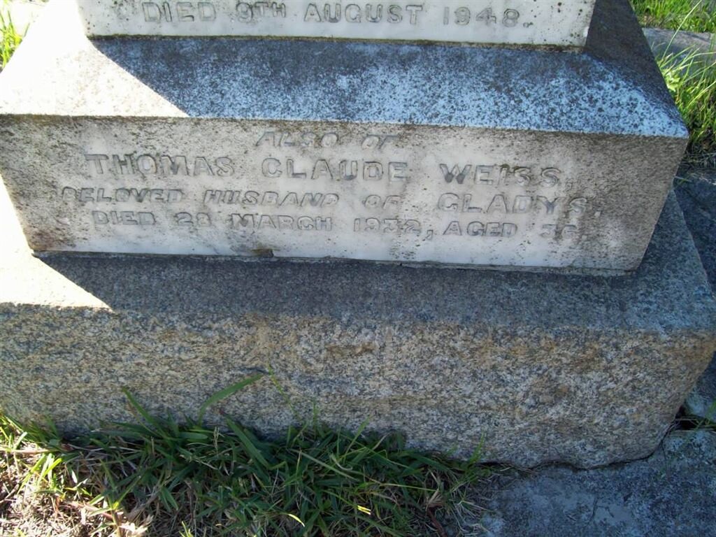 WEISS Thomas Claude -1932