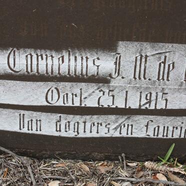 WET Cornelius J.M., de -1915