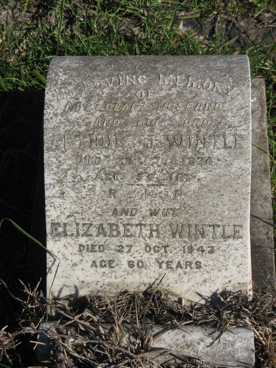 WINTLE Arthur J. -1937 &amp; Elizabeth -1943