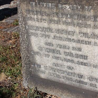 WILSON Samuel Sloan -1900 &amp; Marianne Scott -1914 :: WILSON Samuel -1918 :: WILSON Janet Stewart -1889