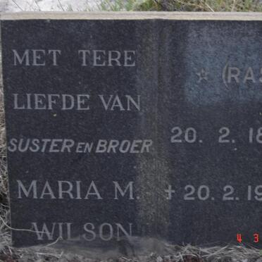 WILSON Maria M. nee RAS 1896-1974