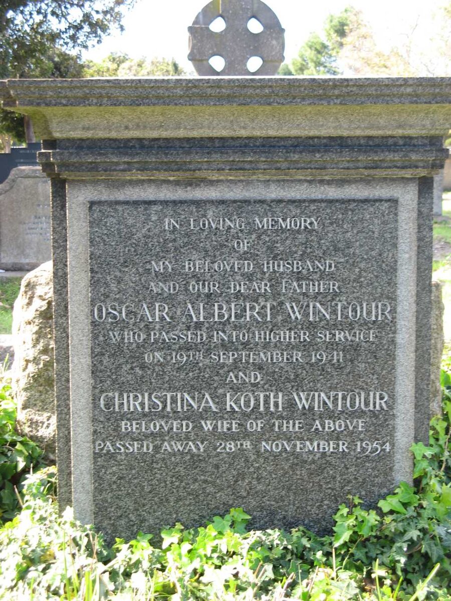 WINTOUR Oscar Albert -1941 &amp; Christina Koth -1954