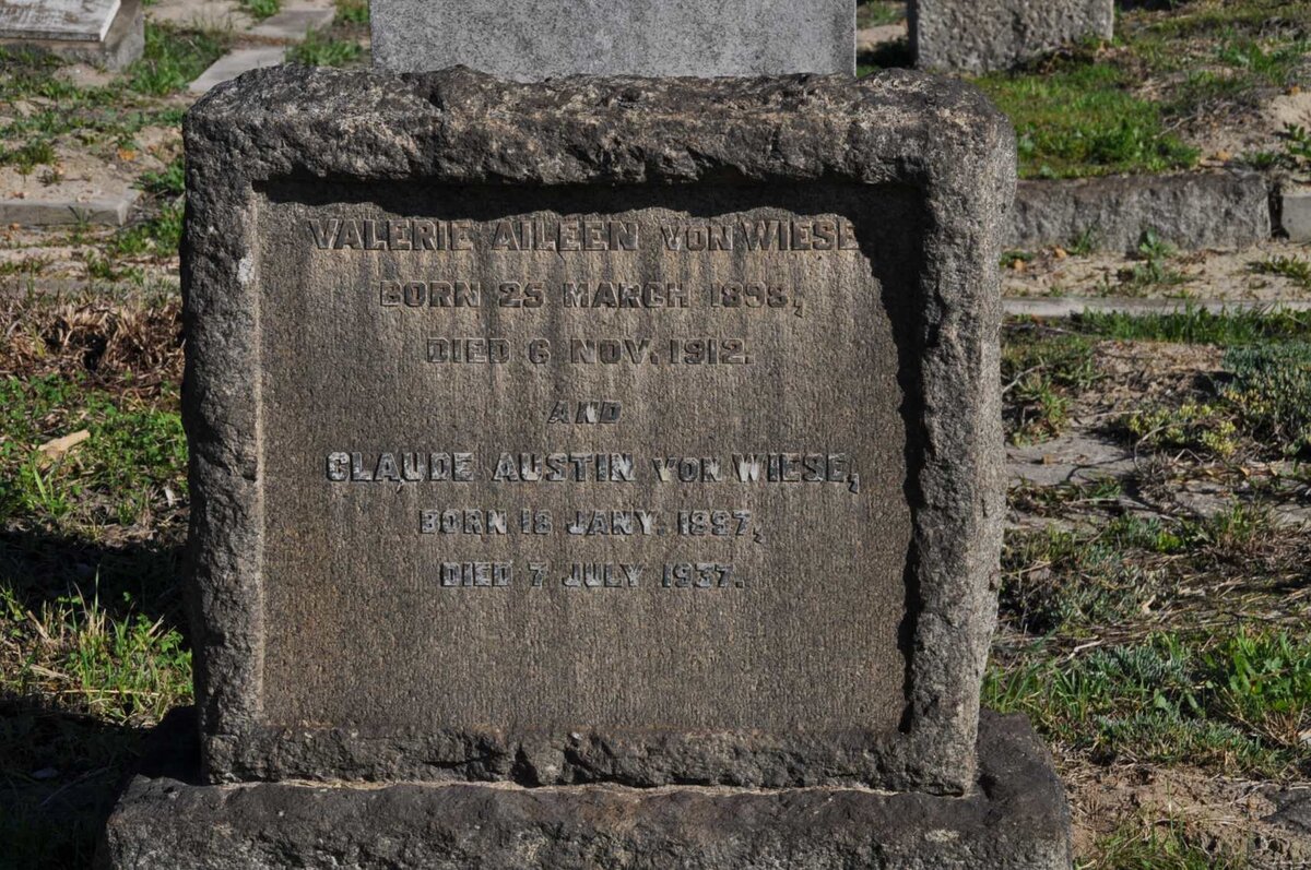 WIESE Claude Austin, von 1897-1937 :: WIESE Valerie Aileen, von 1898-1912