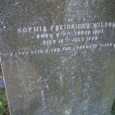 WILSON Sophia Freidricka 1893-1894