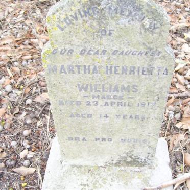 WILLIAMS Martha Henriette -1917