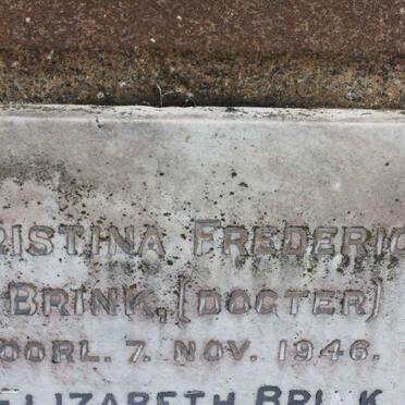 BRINK Christina Fredericka -1946