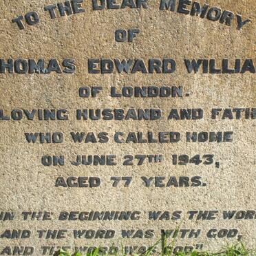 WILLIAMS Thomas Edward -1943
