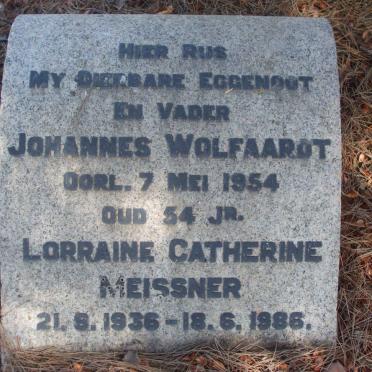 WOLFAARDT Johannes -1954 &amp; Lorraine Catherine MEISSNER 1936-1986