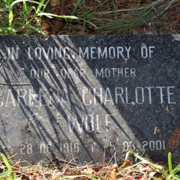 WOLF Carlena Charlotte 1916-2001