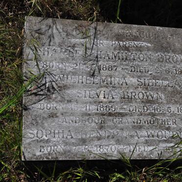 WOUDBERG Hendrika 1870-1936 :: BROWN Charles Hamilton 1887-1981 &amp; Wilhelmina Sibella Silvia 1889-1977