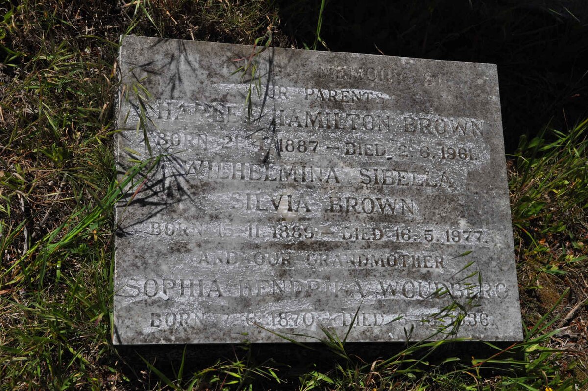 WOUDBERG Hendrika 1870-1936 :: BROWN Charles Hamilton 1887-1981 &amp; Wilhelmina Sibella Silvia 1889-1977