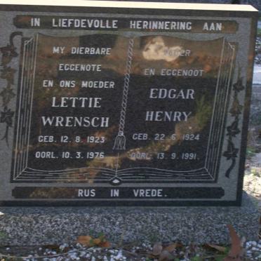 WRENSCH Edgar Henry 1924-1991 &amp; Lettie 1923-1976 :: WRENSCH Edgar 1949-1981
