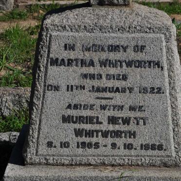 WHITWORTH Martha -1922 :: WHITWORTH Muriel Hewitt 1905-1986