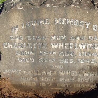 WHEELWRIGHT John Bolland 1956-1946 &amp; Charlotte 1864-1945