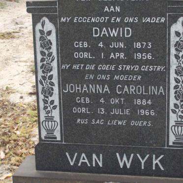 WYK Dawid, van 1873-1956 &amp; Johanna Carolina 1884-1966