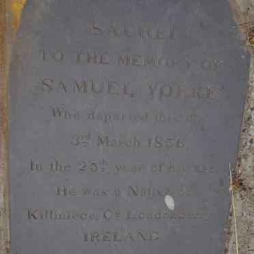YORKE Samuel -1856
