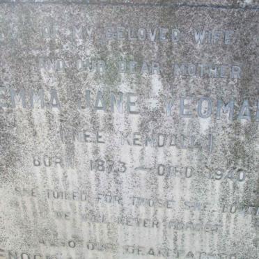 YEOMANS Enock Alexander 1876-1945 &amp; Emma Jane KENDALL 1873-1940 