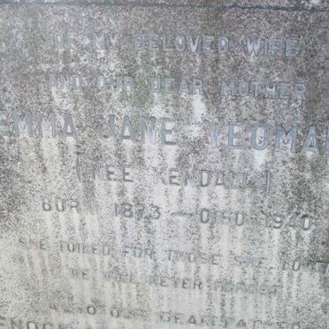 YEOMANS Enock Alexander 1876-1945 &amp; Emma Jane KENDALL 1873-1940 