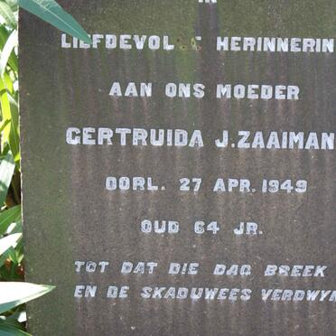ZAAIMAN Getruida J. -1949