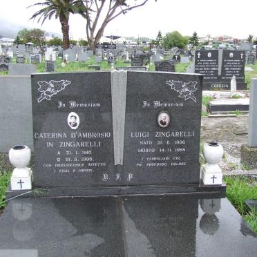 ZINGARELLI Luigi 1906-1968 &amp; Caterina D'Ambrosio In 1916-1996