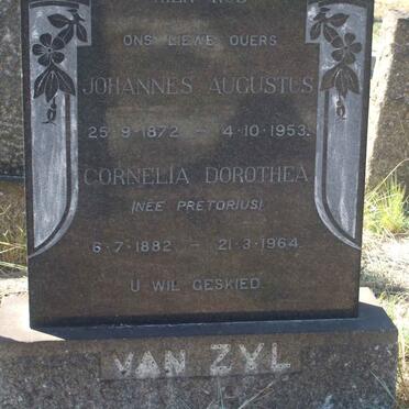 ZYL  Johannes Augustus, van 1872-1953 &amp; Cornelia Dorothea PRETORIUS 1882-1964