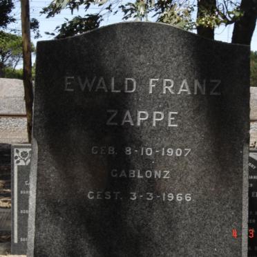 ZAPPE Ewald Franz 1907-1966