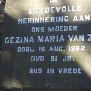 ZYL Gezina Maria, van -1952