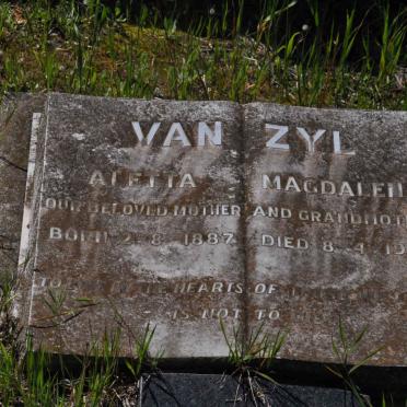 ZYL Aletta Magdalena, van 1887-1963