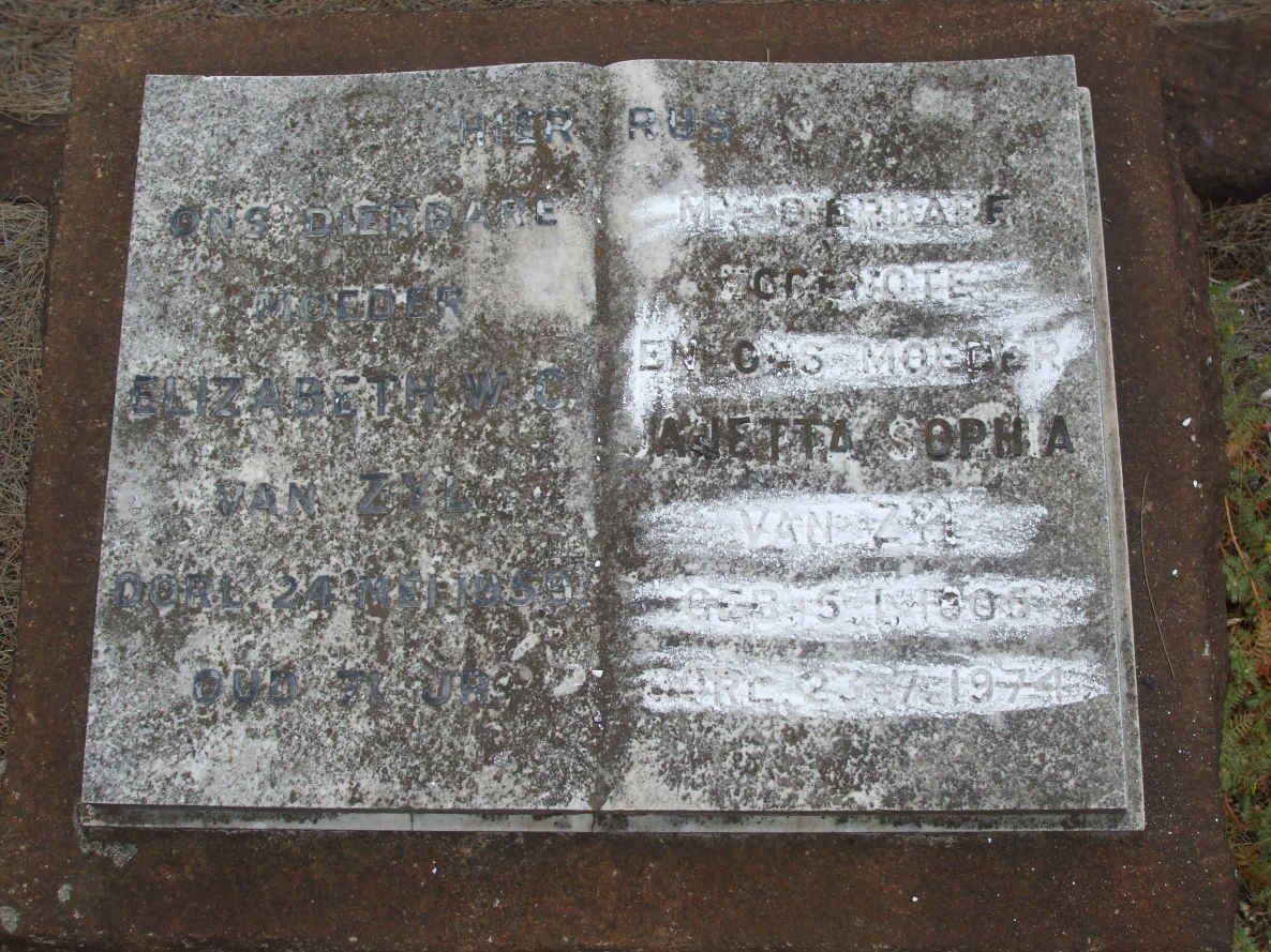 ZYL Elizabeth W.C., van -1959 :: VAN ZYL Janetta Sophia -1974